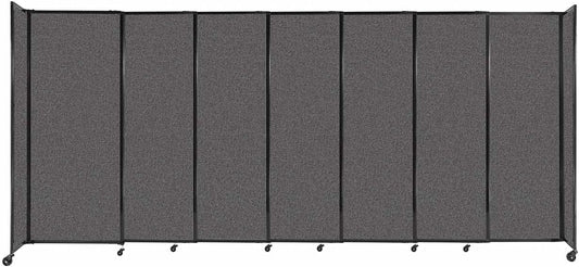 Versare Straightwall Sliding Portable Wall Partition | Freestanding Office Dividers | Locking Wheels | Temporary Room Separator | 15'6'' Wide x 6'10'' Tall Charcoal Gray Fabric Panels