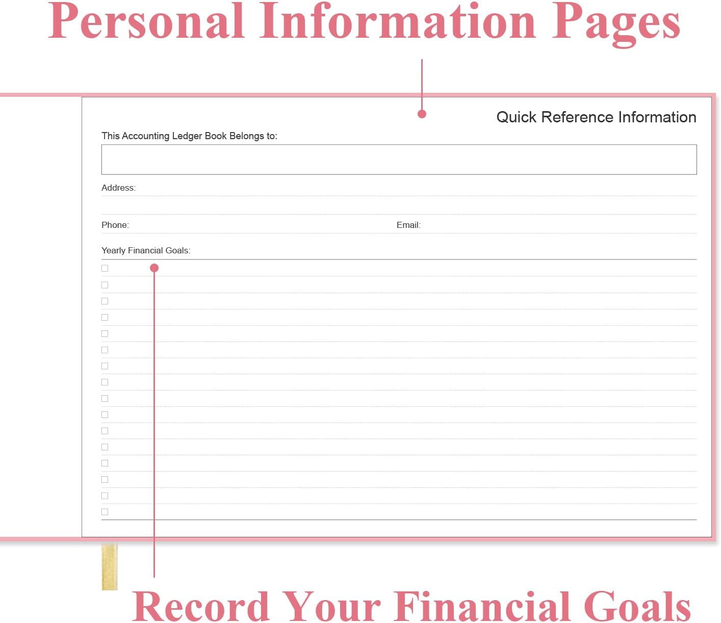 Accounting Ledger Book - Ledger Book for Small Businesses Bookkeeping & Personal Use, Expense Tracker Notebook for Tracking Money, Expenses, Deposits & Balance, 7" x 10", Pink