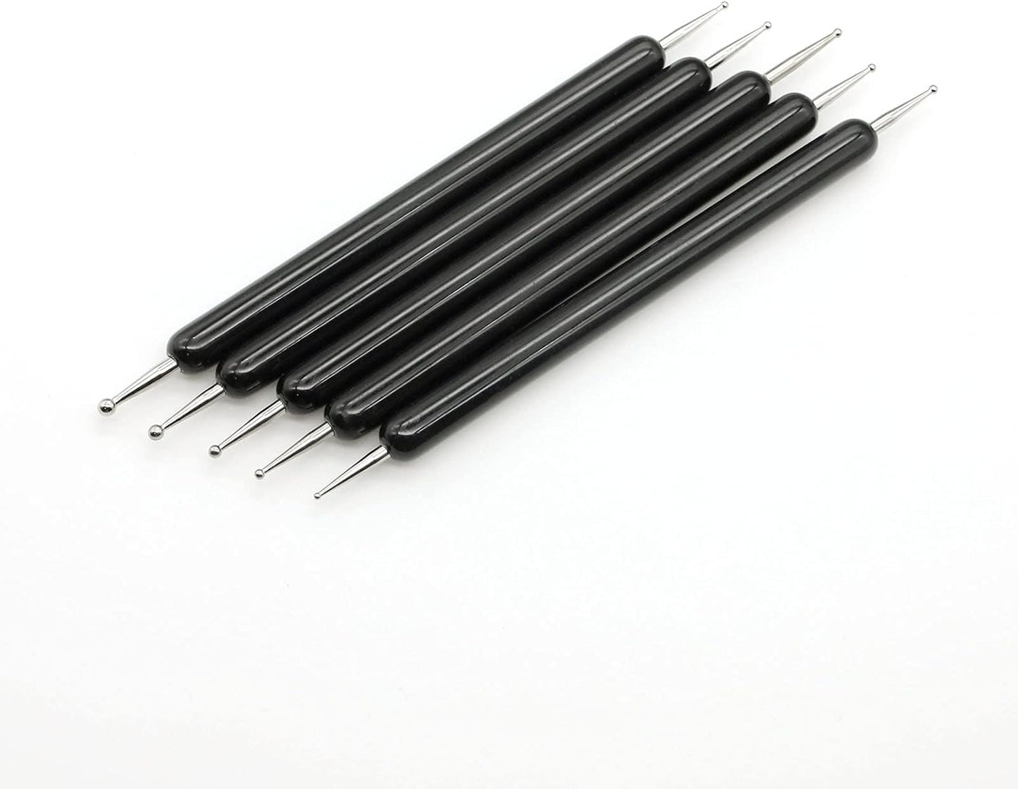 4 Set Embossing Stylus Double End Tracing Dotting Tool, 20 Pcs Ball Embossing Stylus Double End Tracing Dotting Tool for Pottery Clay Craft, Embossing Art (Black)