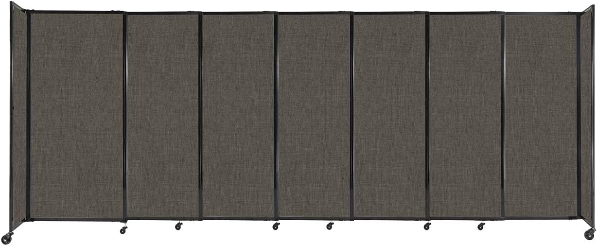 Versare Straightwall Sliding Portable Wall Partition | Freestanding Office Dividers | Locking Wheels | Temporary Room Separator | 15'6" Wide x 6' Tall Mocha Fabric Panels