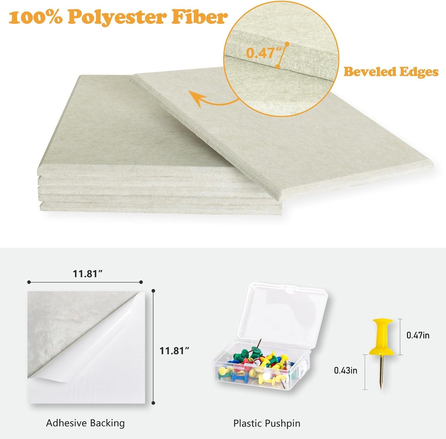 Thick Cork Board for Wall with Pins, 36" x 24" Bulletin Board Self-Adhesive Pin Board | Customized 6 Packs Felt Tiles for Office Home Wall Decor