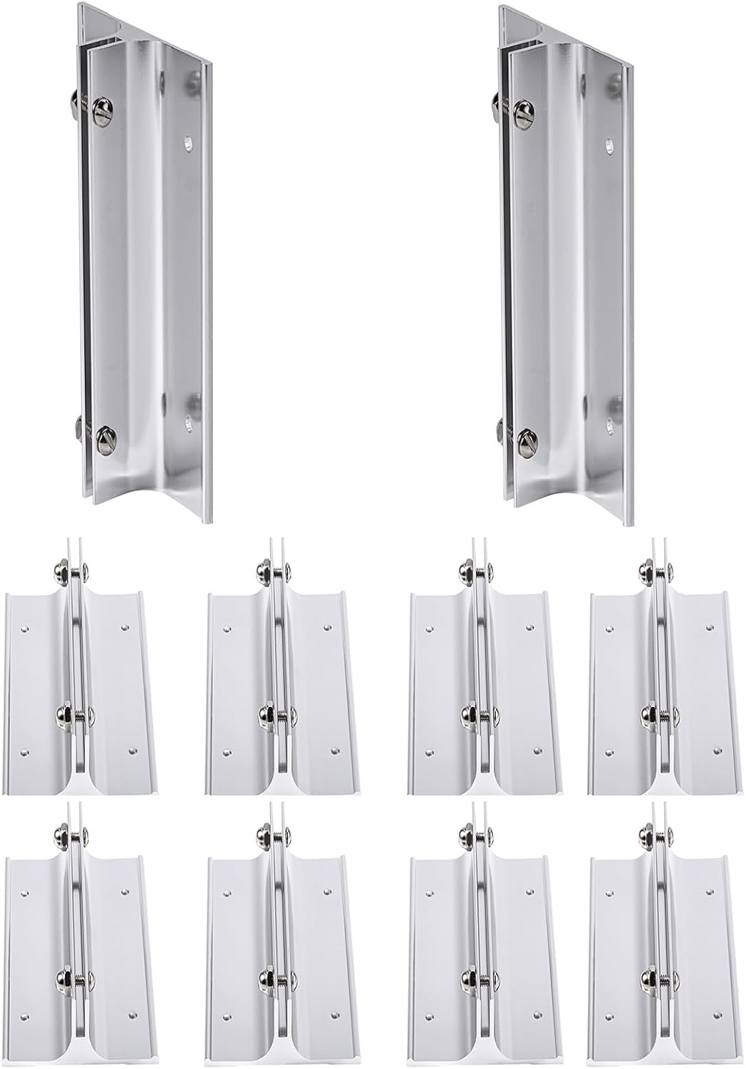 Aluminum Corridor Sign Holder, 10 Pack Direct Sign Mount Bracket, Design for Restroom, Conference Room Classic Silver Signs - 8" Length, 1/8" Substrate - Easy to Install