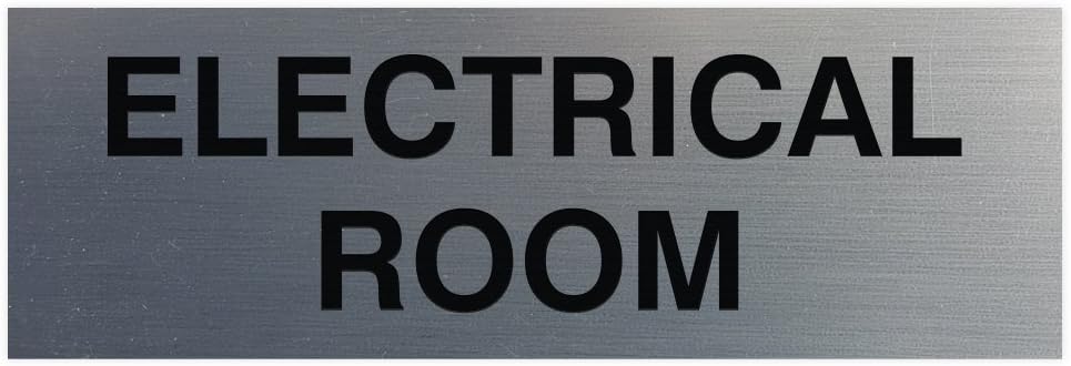 All Quality Basic Electrical Room Sign | Durable Construction | Building Safety - Silver - Medium (1 Pack)