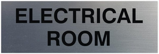 All Quality Basic Electrical Room Sign | Durable Construction | Building Safety - Silver - Medium (1 Pack)