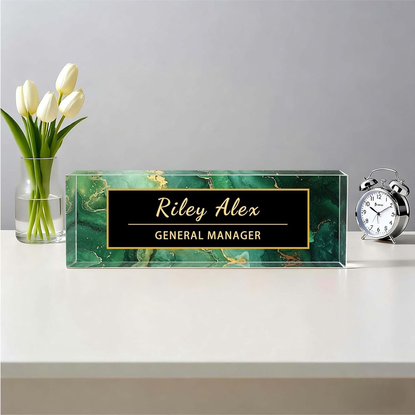 Desk Name Plate Personalized, Office Decor Cute Desk Accessories for Employee Appreciation Gifts Office Gifts for Boss, Teacher (S5)
