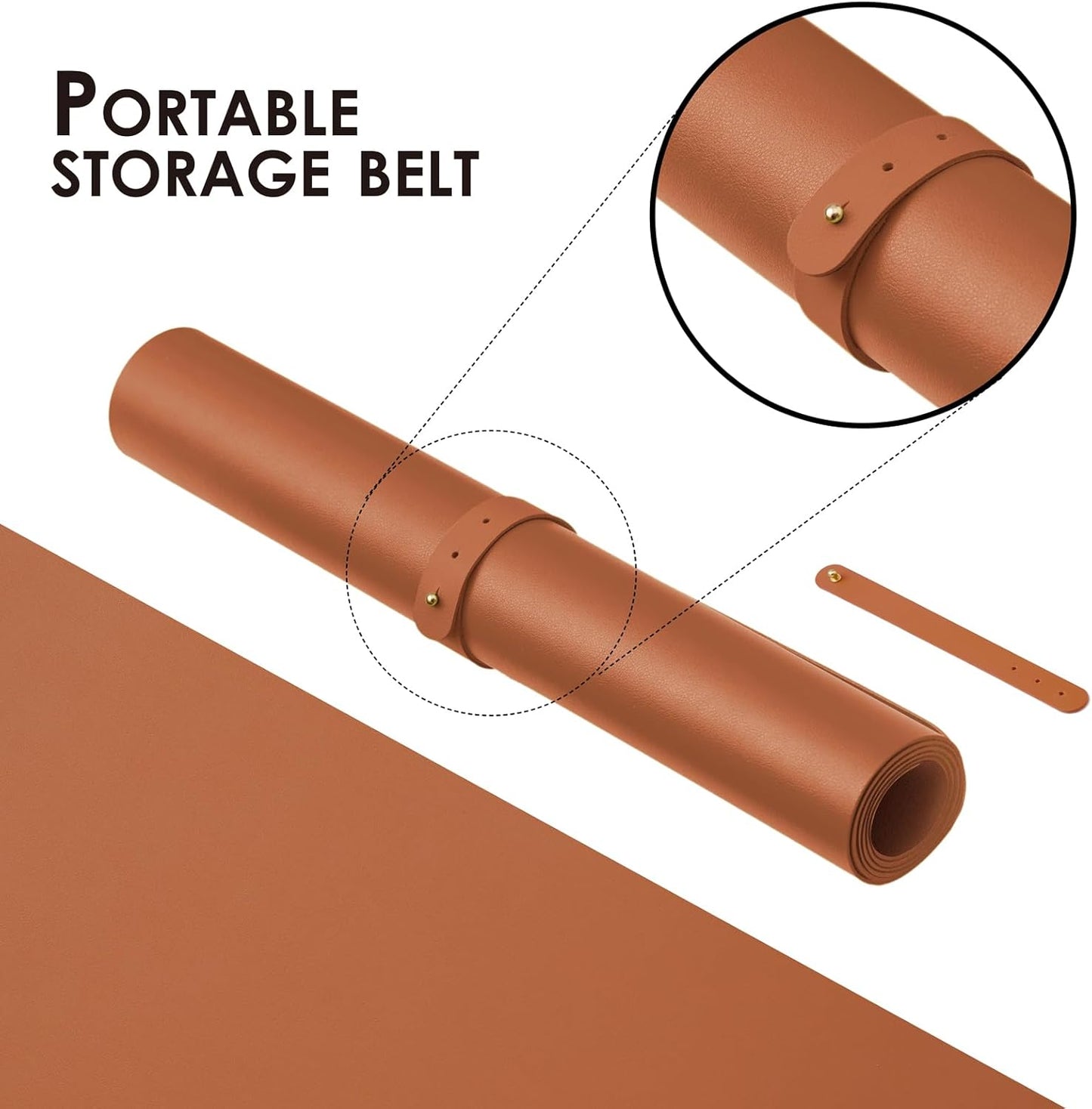 Leather Desk Mat - Non-Slip PU Desk Pad for Office and Home - Desk Organization and Accessories - Ideal for Large Mouse Pad and Desk Mats on Top of Desks (Brown,36"x 17")