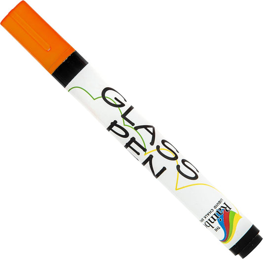 Glass Pen Window Marker: Liquid Chalk Pens for Glass, Whiteboard Markers with Washable Paint - Graduation, Car Windows, Mirror Pen, Storefront, Wedding, Parade, Party & Holiday (Orange, Fine Tip)