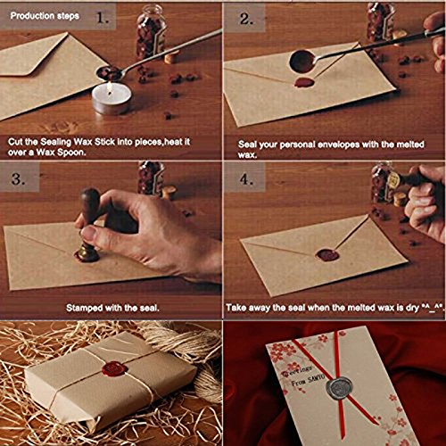 Samyo Creative Romantic Stamp Maker Classic Old-Fashioned Style Brass Color Wax Seal Sealing Stamp Vintage Antique Alphabet Initial Letter Set - (Letter F)