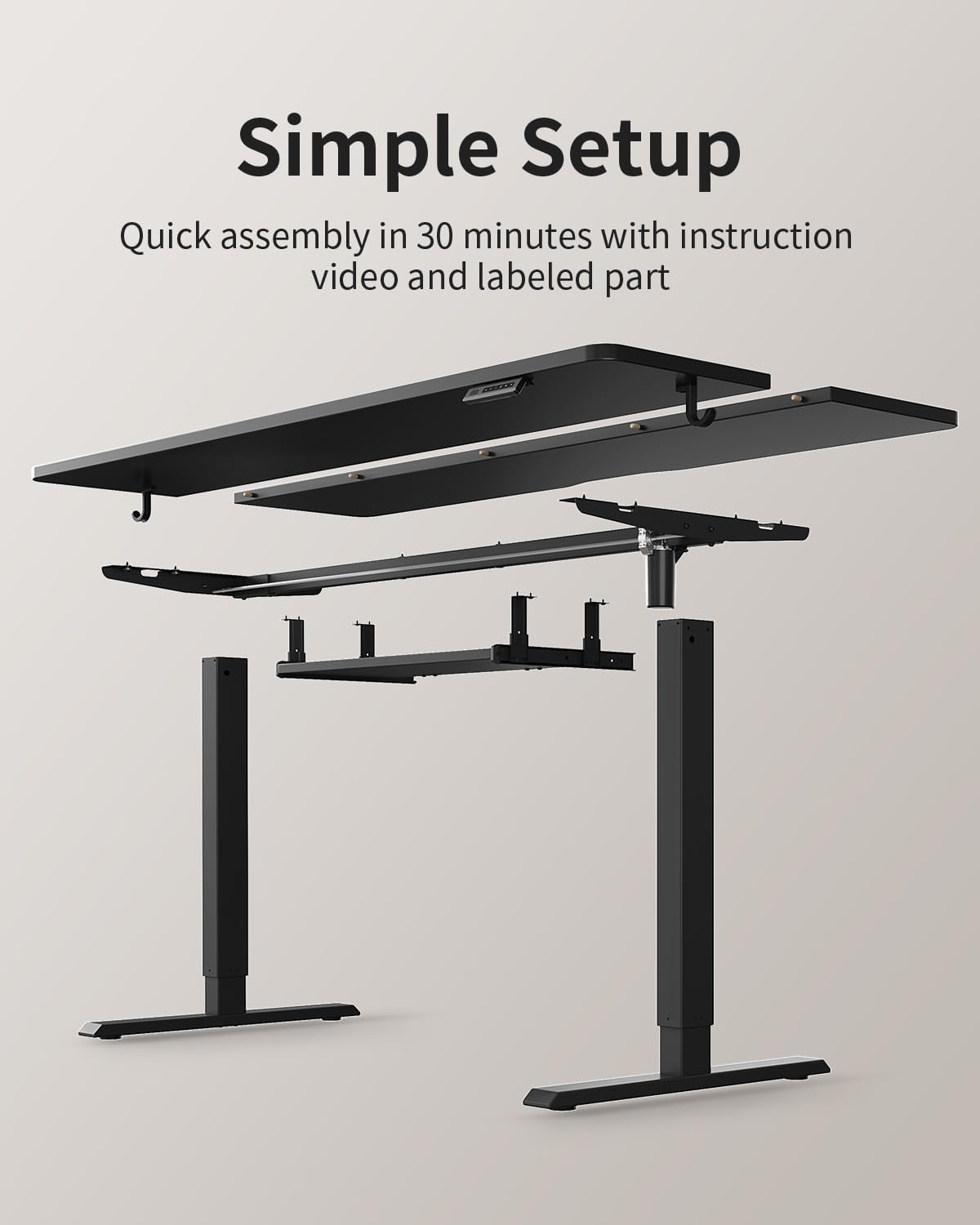 FEZIBO Standing Desk with Keyboard Tray, 40 x 24 Inch Adjustable Height Sit Stand Desk with Memory Presets for Home Office, Ergonomic Computer Workstation, Black