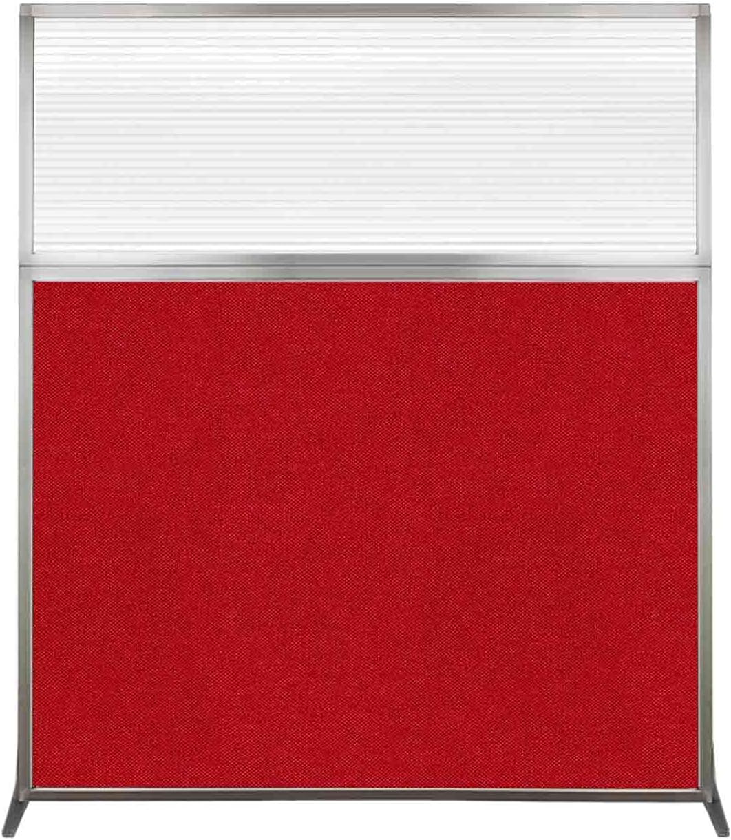 Versare Hush Screen Portable Room Divider | Workstation Wall Divider | Freestanding Privacy Hush Panels | Clear Fluted Windows | Fabric Office Divider Screen | Great for Room Separation