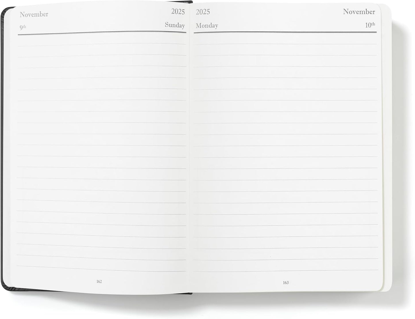 Wykeham's Executive 2025-26 Daily Journal Planner – Mid-Year Academic Diary (Personalized Black, 8.5"×5.5")
