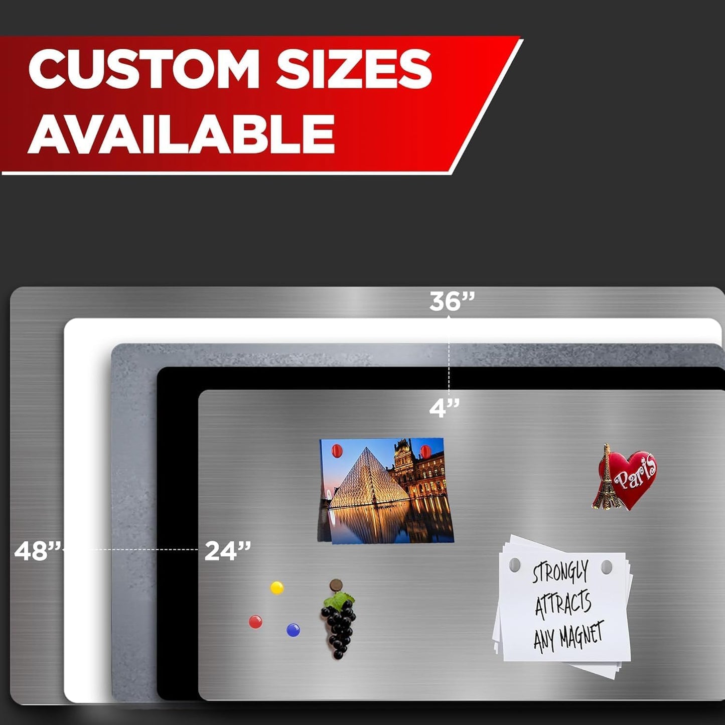 Diamond Life Magnetic Board - Memo & Vision Board for Home, Office, and Classroom - Magnet Board for Kids - Command Strips Included