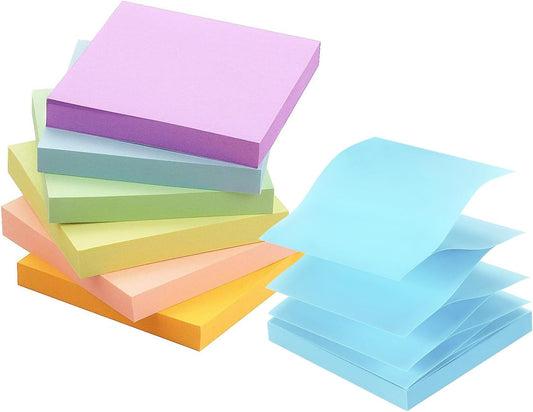 Early Buy Pop Up 3x3 Sticky Notes Self-Stick Notes 6 Pads, 6 Pastel Color, 100 Sheets/Pad