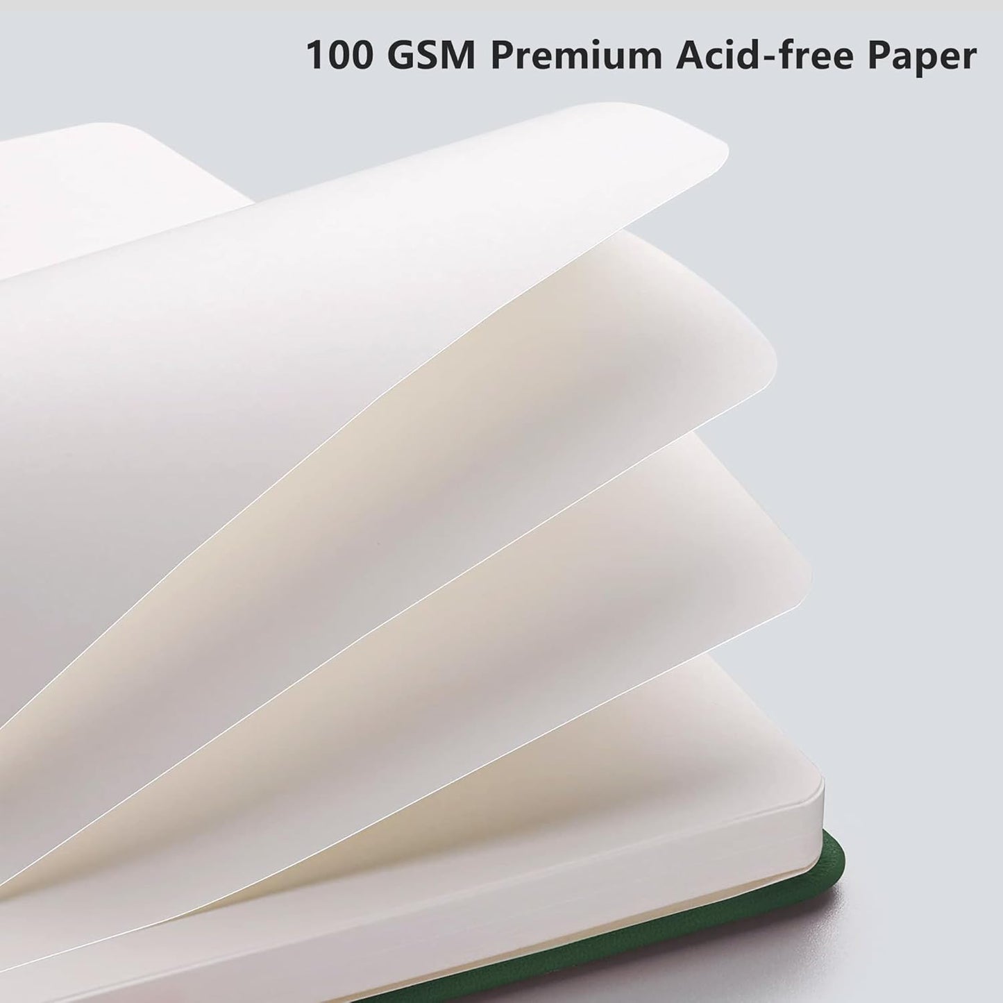 RETTACY Blank Journal Notebook, 192 Pages, A5 Medium Size (5.7'' x 8.3''), Leather Hardcover, 100 GSM Thick Paper, for Sketching, Drawing, Painting (Dark Green)