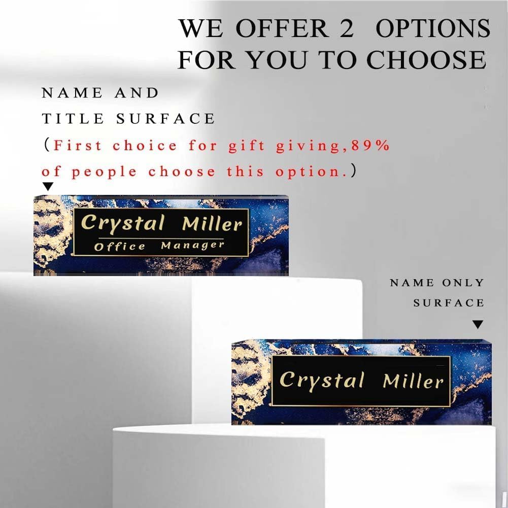 Office Desk Name Plate Personalized, Custom Plates for Desks on Acrylic Glass, Decor Nameplate, Accessories, Personalized Gift Boss Coworkers