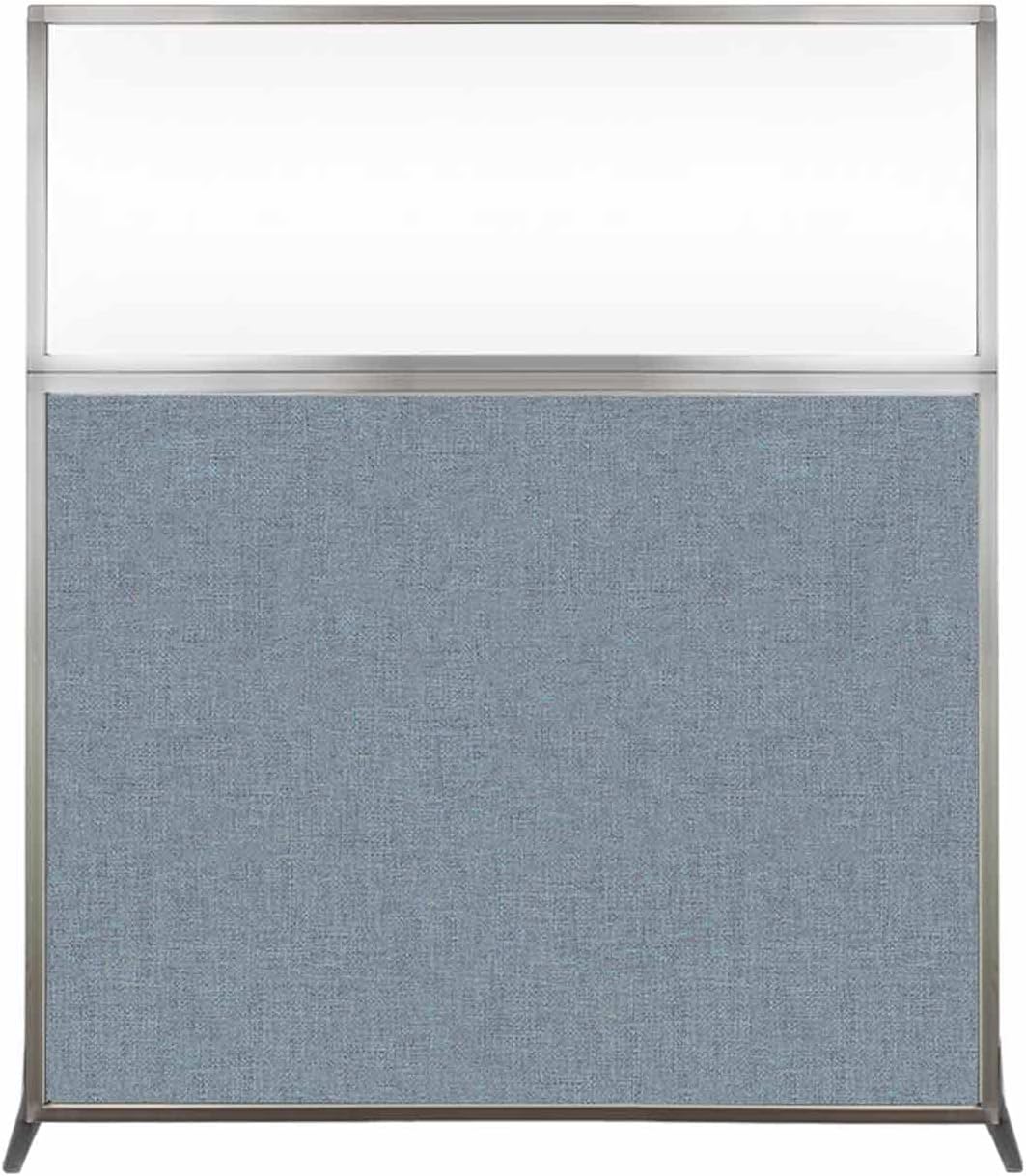 Versare Hush Screen Portable Room Divider | Workstation Wall Divider | Freestanding Privacy Hush Panels | Clear Windows | Fabric Office Divider Screen | Great for Room Separation