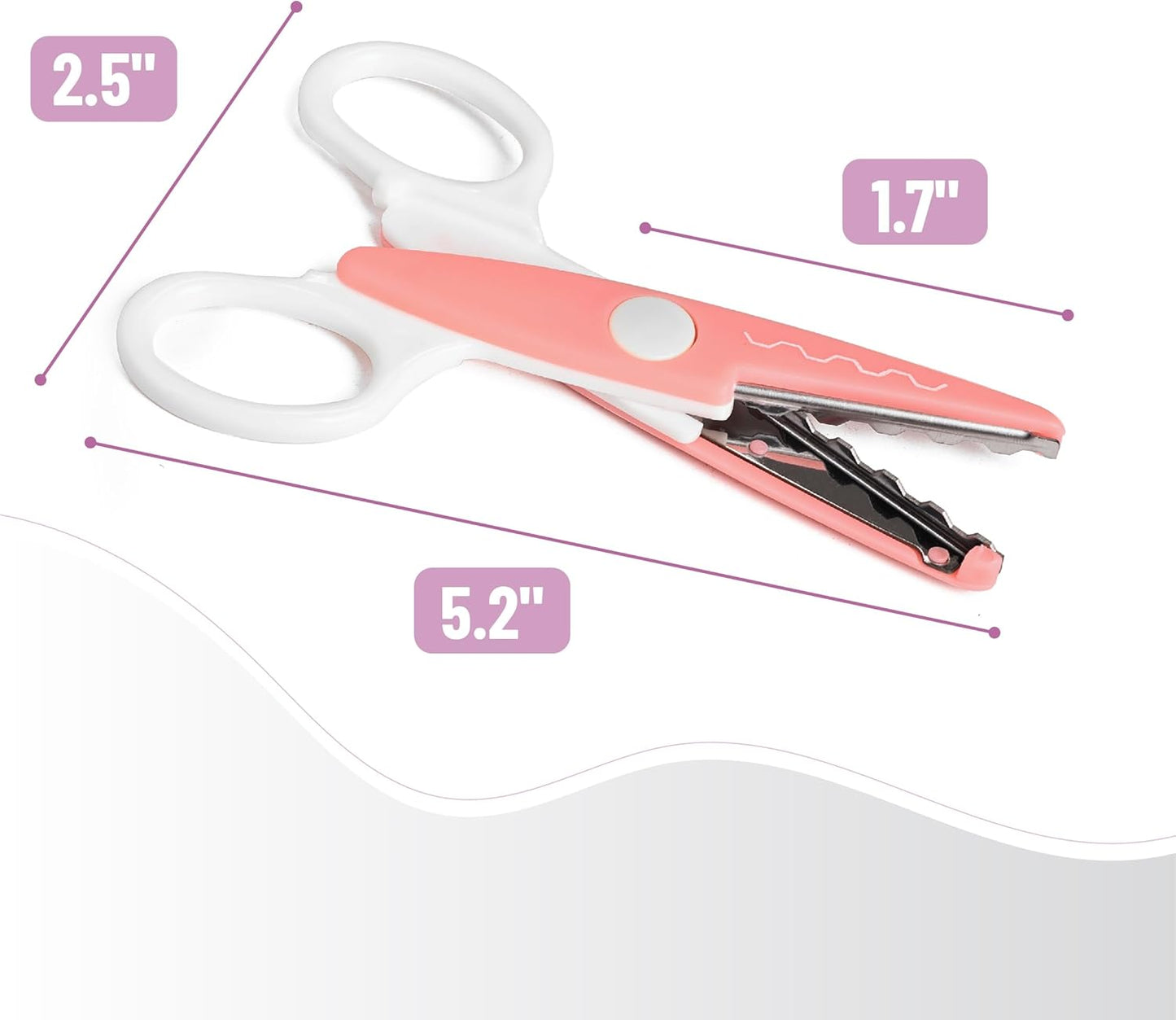 Mr. Pen Craft Scissors - Decorative Edge, 6 Pack, White & Pastel Color, Zig Zag & Pattern Scissors for Crafting & Scrapbooking