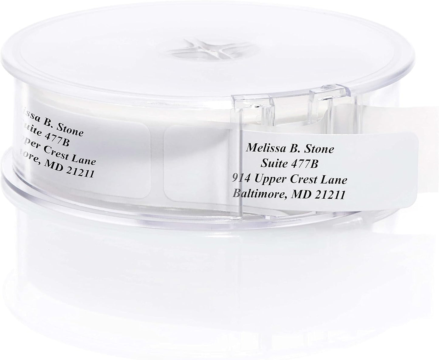 White Personalized Return Address Labels with Elegant Dispenser - Roll of 500 Custom Stickers