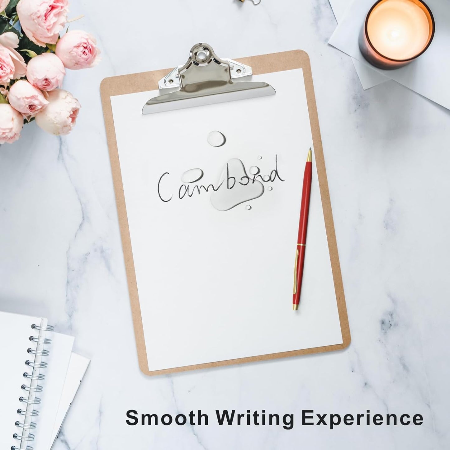 Cambond Ballpoint Pens Red Pens - Metal Black Ink 1.0 mm Medium Point Retractable Nice Pens Smooth Writing Pen for Journaling Men Women Police Uniform Office Business, 10 Pack (Red)