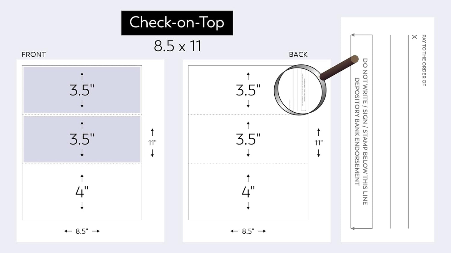 50 High Security Blank Check Stock - Computer Checks For QuickBooks on Top (Brown Mazed) Paper Weight # 70