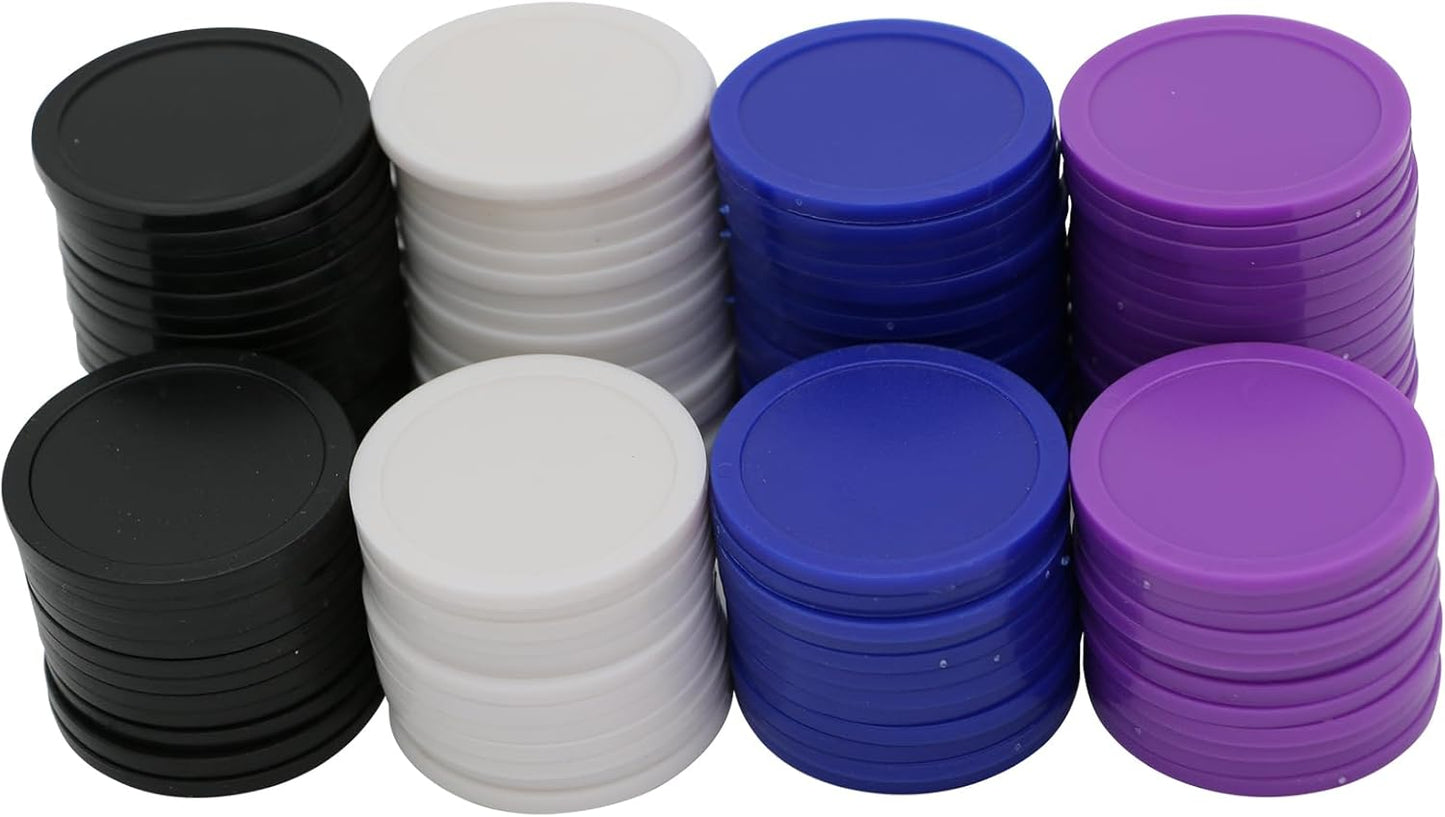 35MM/1.37-inch Box of 120 Counting Coins for Poker Chips and Game Coins (Black+White+Blue+Purple, 35MM/1.37-inch)