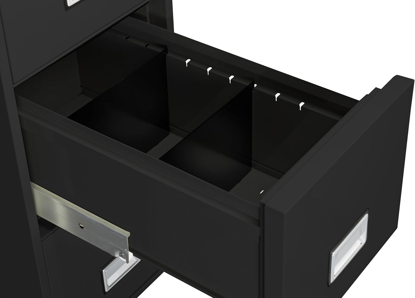 25 inch 4-Drawer Vertical Fireproof File Cabinet – Letter Size Filing – Key Lock – Water Resistant Seal – Fire and Impact Rated – Black Finish – Model LTR4W25B