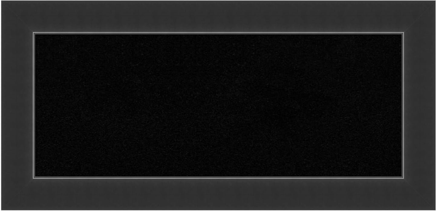 Amanti Art Black Cork Board for Wall, 17x35 Vision Board with Black Wood Frame, Medium Corkboard Office Decor for Home Organization, Modern Corkboard Pinboard to Display Items for Home Organization