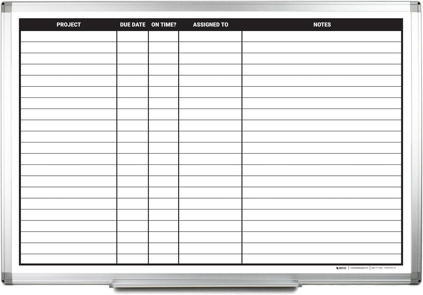 Project Planning Dry-Erase Whiteboard 48" x 36"