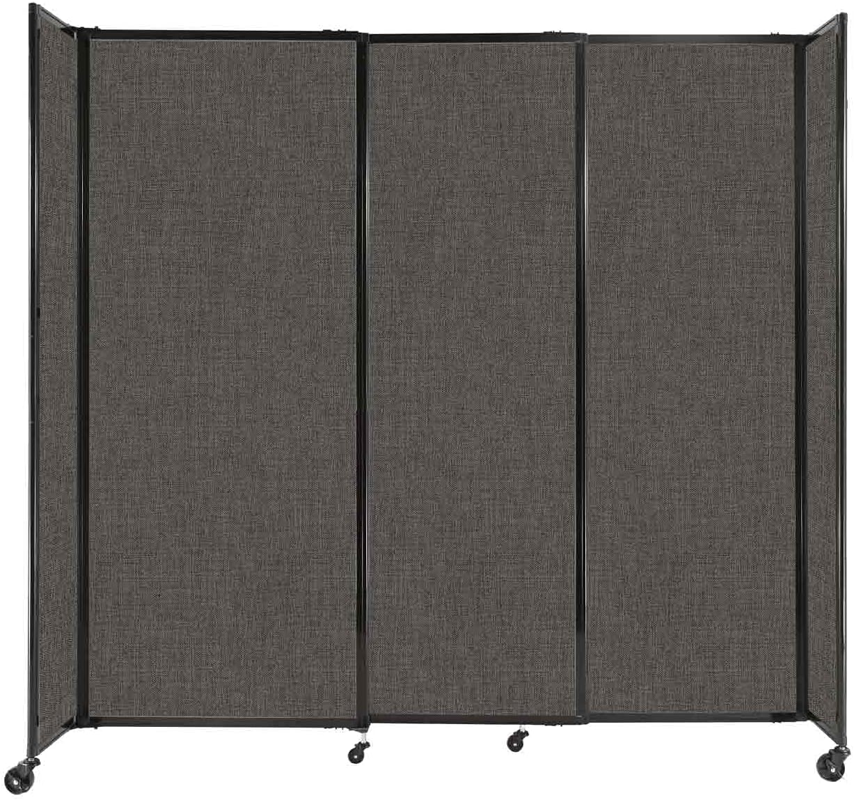 Versare Straightwall Sliding Portable Wall Partition | Freestanding Office Dividers | Locking Wheels | Temporary Room Separator | 7'2" Wide x 6'10" Tall Mocha Fabric Panels