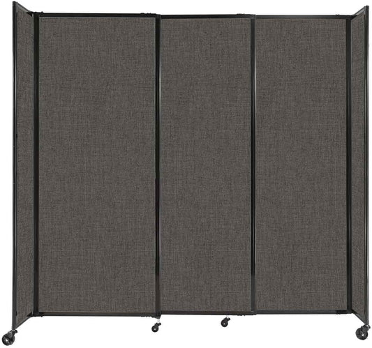 Versare Straightwall Sliding Portable Wall Partition | Freestanding Office Dividers | Locking Wheels | Temporary Room Separator | 7'2" Wide x 6'10" Tall Mocha Fabric Panels