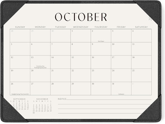 Jotsome Desk Calendar 2025-2026 with Desktop Mat, Desk Pad Calendar From Now to December 2026 14x10.5 inch, Desk Blotter Calendar for Home Office and School, Easy Planning, Black