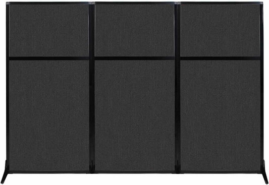 Versare Workstation Partition | Portable Wall Divider | Modern Office Cubicle | Free Standing Privacy Screen | Flexible Work Space | 99" x 70" Black Fabric Panels