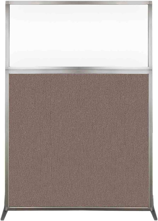 Versare Hush Screen Portable Room Divider | Workstation Wall Divider | Freestanding Privacy Hush Panels | Clear Windows | Fabric Office Divider Screen | Great for Room Separation