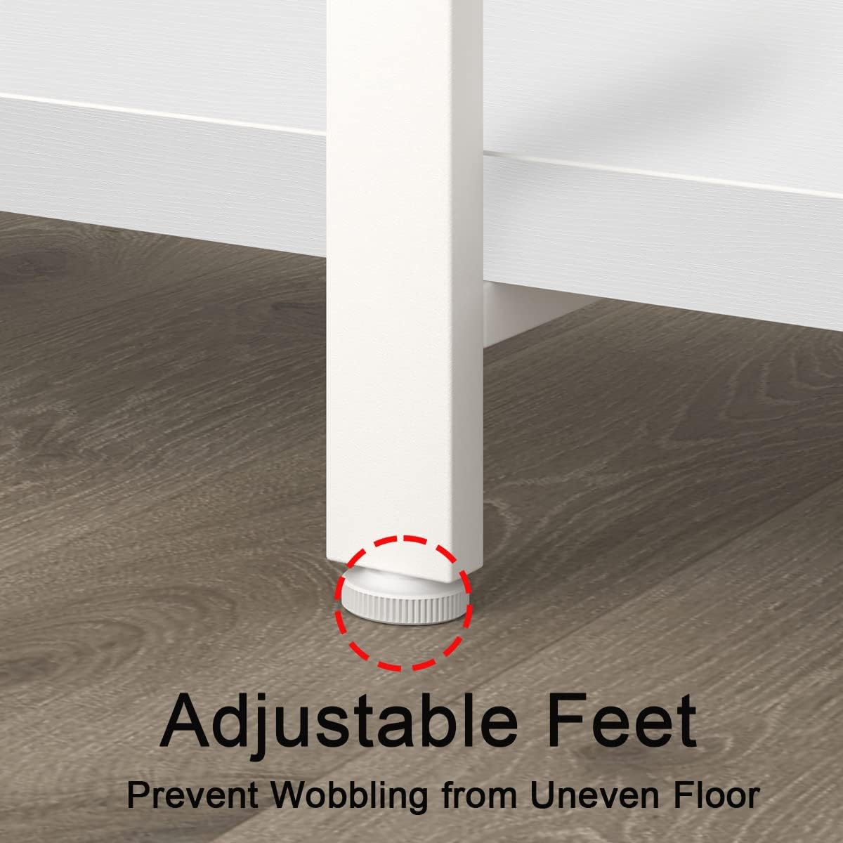 HSH 6 Tier Tall White Bookshelf, Industrial Modern Vertical Metal and Wood White Bookcases 6 Shelf,Farmhouse Open Large Storage Book Shelves & Display Book Shelf for Bedroom Living Room Office