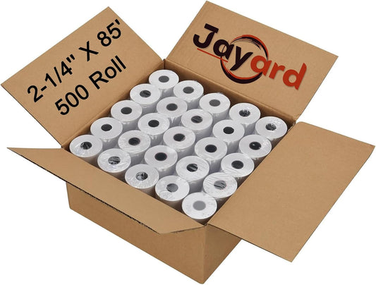 Jayard 2-1/4" X 85' Thermal Paper Rolls For Credit Card - Cash Register Rolls - Premium Register Tape Pos Thermal Printer Paper (500 Rolls)