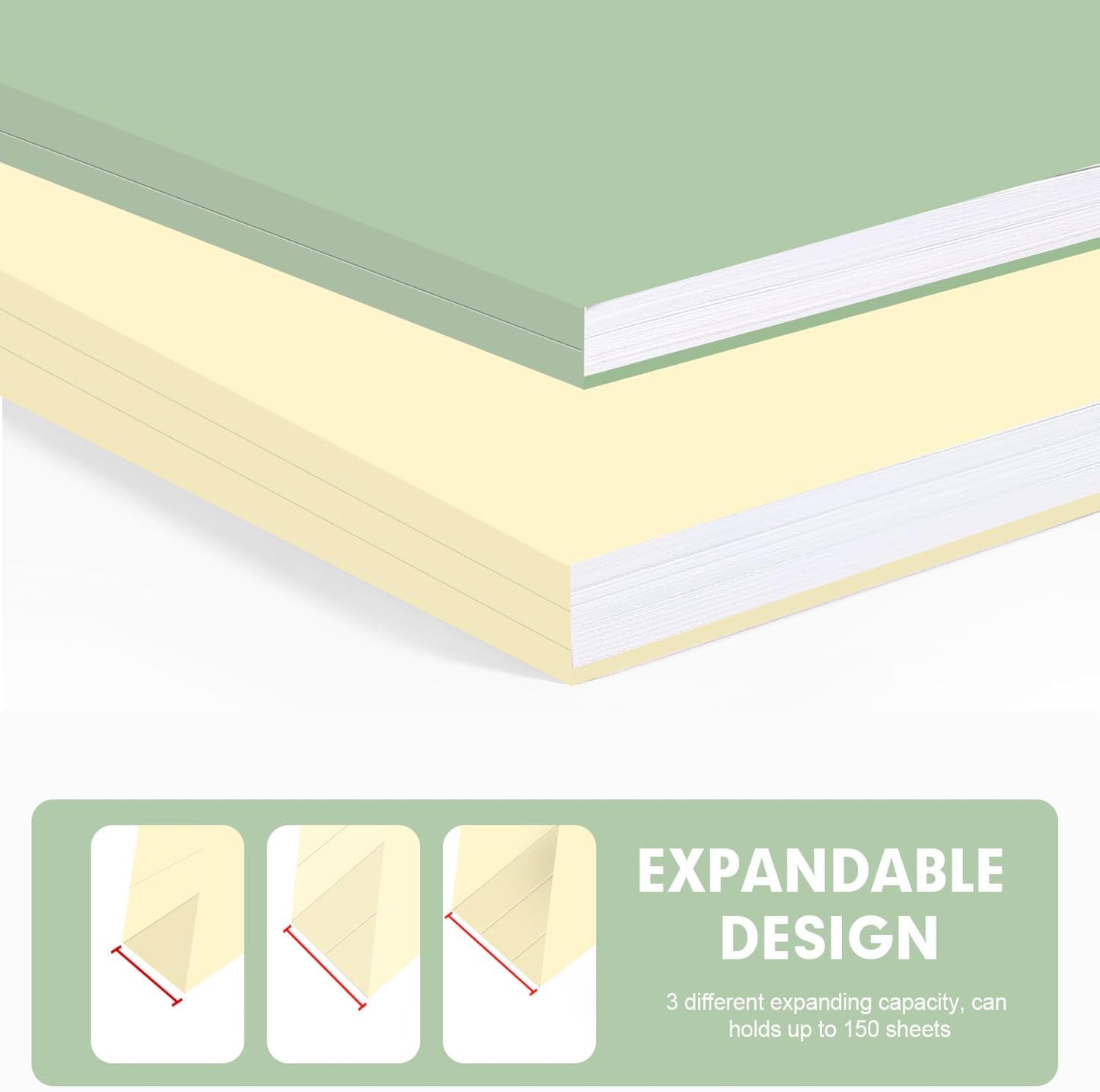 File Folder, RAZCC 150 Pack Colored File Folders, 1/3 Cut Tab File Folder Letter Size, Filing Folders with Tabs for Office School Business Use, Assorted 10 Colors