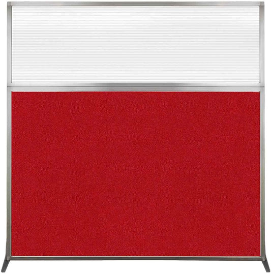 Versare Hush Screen Portable Room Divider | Workstation Wall Divider | Freestanding Privacy Hush Panels | Clear Fluted Windows | Fabric Office Divider Screen | Great for Room Separation