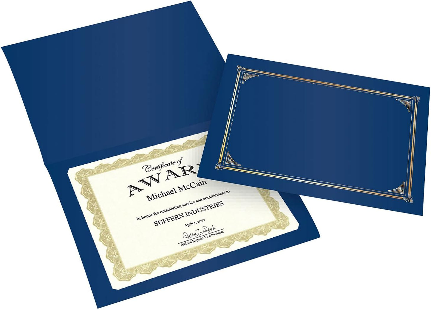 Classic Linen Certificate/Document Covers, 12.5” x 9.75”, Blue Navy (6 Pack)