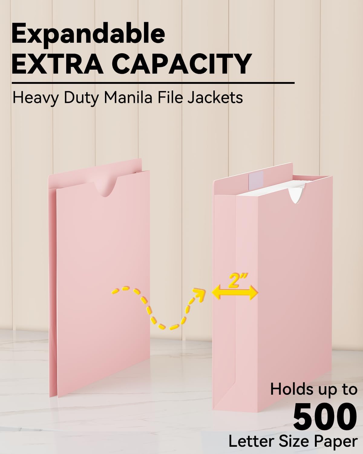 Ansook Plastic 2 Inch Manila File Jackets,Letter Size,Expanding File Jacket, Lightweight,Reinforced Straight Cut Tab,Heavy Duty 2 Inch Expansion Pocket,Poly File Jacket,12 Pack,Morandi Assorted Color