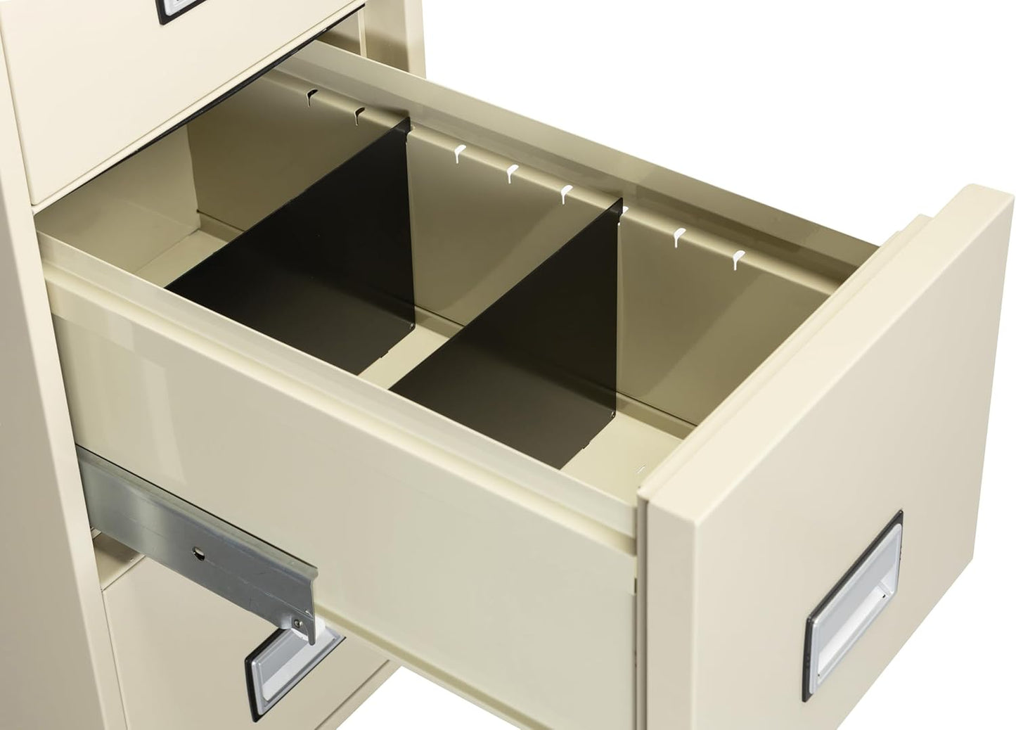 31 inch 4-Drawer Vertical Fireproof File Cabinet – Letter Size Filing – Key Lock – Water Resistant Seal – Fire and Impact Rated – Putty Finish – Model LTR4W31P