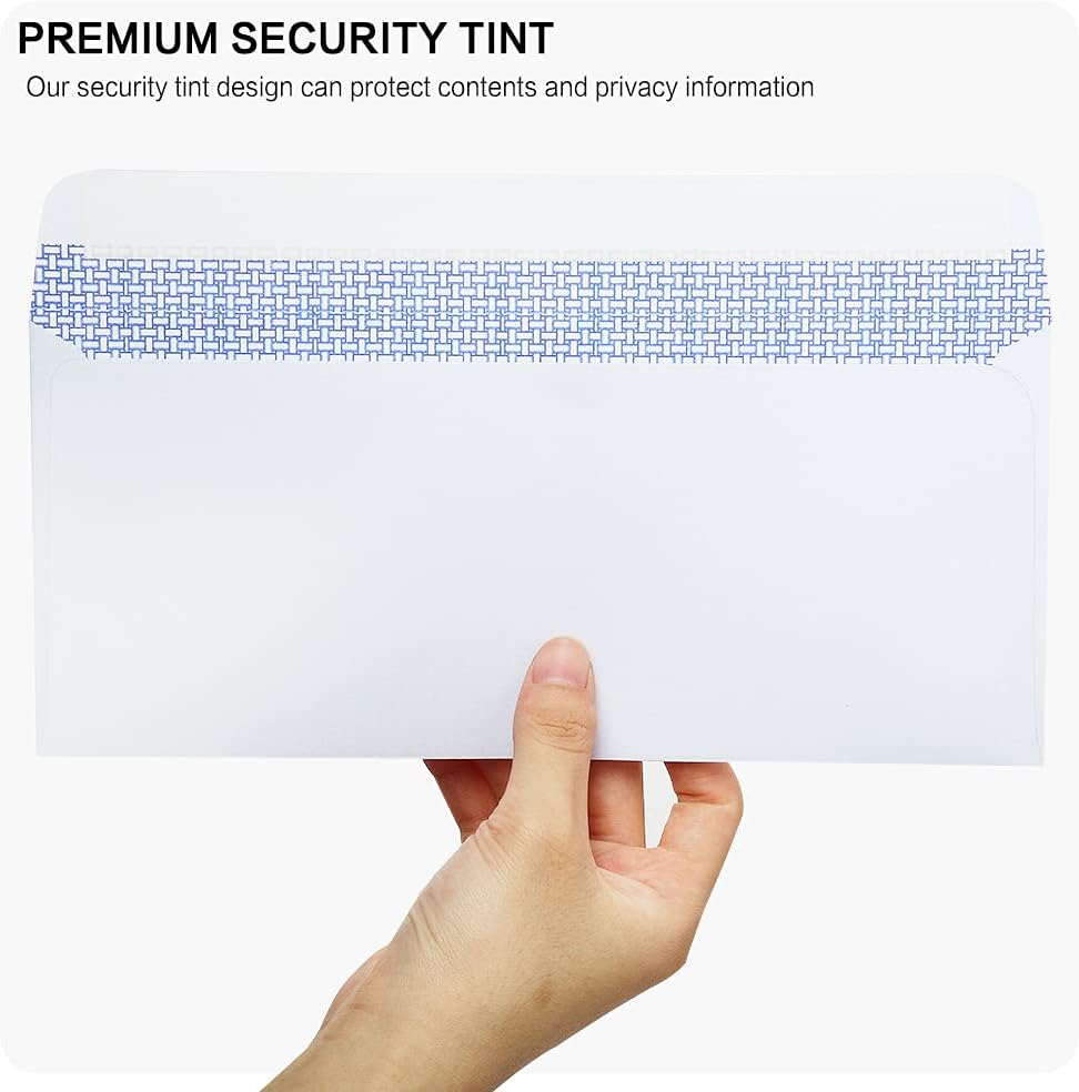 1000 Pack #10 Double Window Security Self-Seal Envelopes - Suitable Size for Multiple Business Statements, Quickbooks Invoices, and Return Envelopes, Size 4-1/8 x 9-1/2 - White - 24 LB