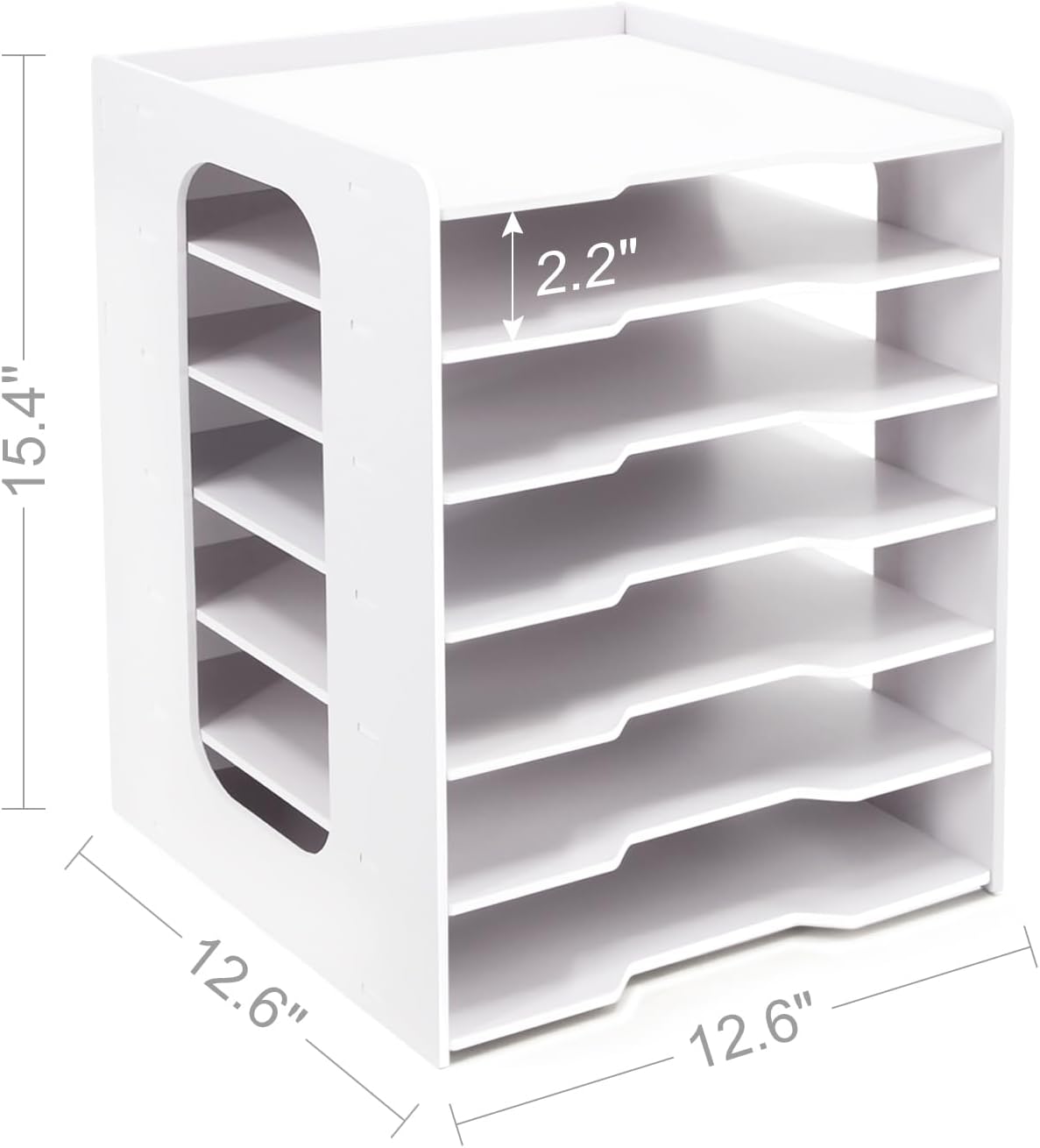 SONGWAY Scrapbook Paper Organizer 12x12-7 Tier File Organizer for Desk, 12x12 Stackable Scrapbook Paper Storage Trays, Desktop File Storage Cube for Home Office School