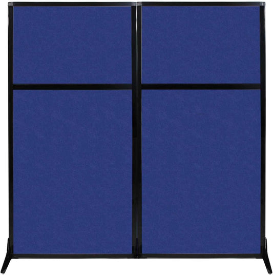 Versare Office Workstation Screen | Portable Wall Divider | Modern Cubicle | Freestanding Privacy Screen | Flexible Work Space | 2 Panels | 66" Wide x 70" Tall Blue SoundSorb Panels