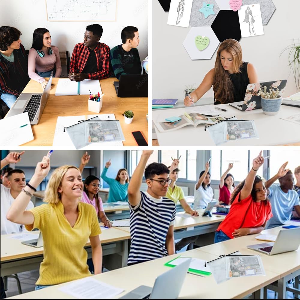 Vuzvuv A5-22 PCS 9.49"x 7.09"Mesh Zipper Pouch Set，Resistant Document File Folders Plastic Mesh Bag with Label Sticker for File, Document, Makeup, Board Game School Office Home Travel Storage