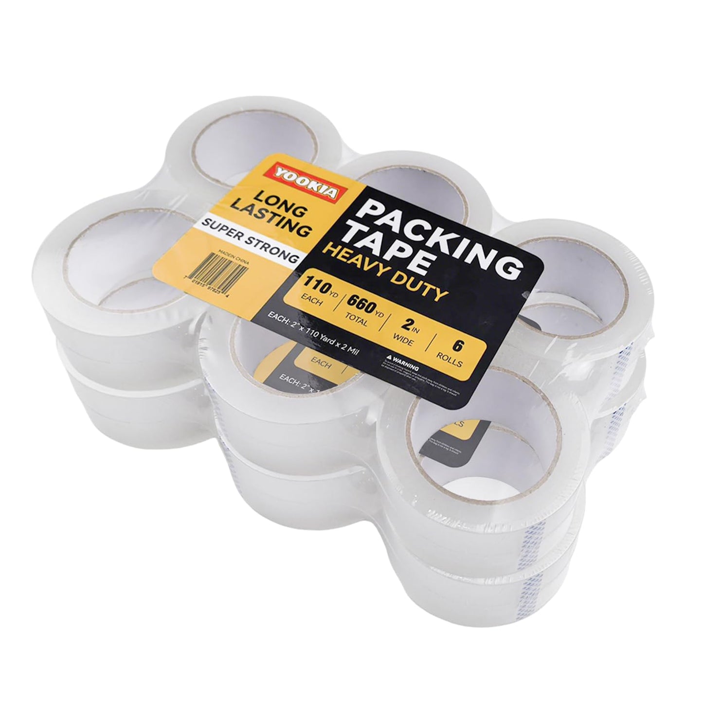 Clear Packing Tape Refills, Total 1320 yd., Heavy Duty Shipping Tape, Each 2 inch x 110 Yards x 2 mil Thick for Shipping, Packaging, Sealing and Moving 12 Rolls