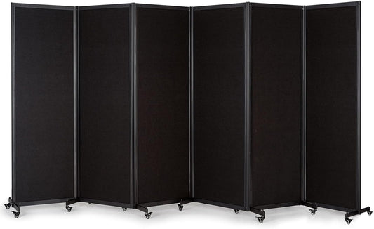 Room Partition,Office Divider,Portable Commercial Screen Dividers,Privacy Partition Separator,Classroom School Dividers, 12'7"L* 6'7"H,6 Panel,Black