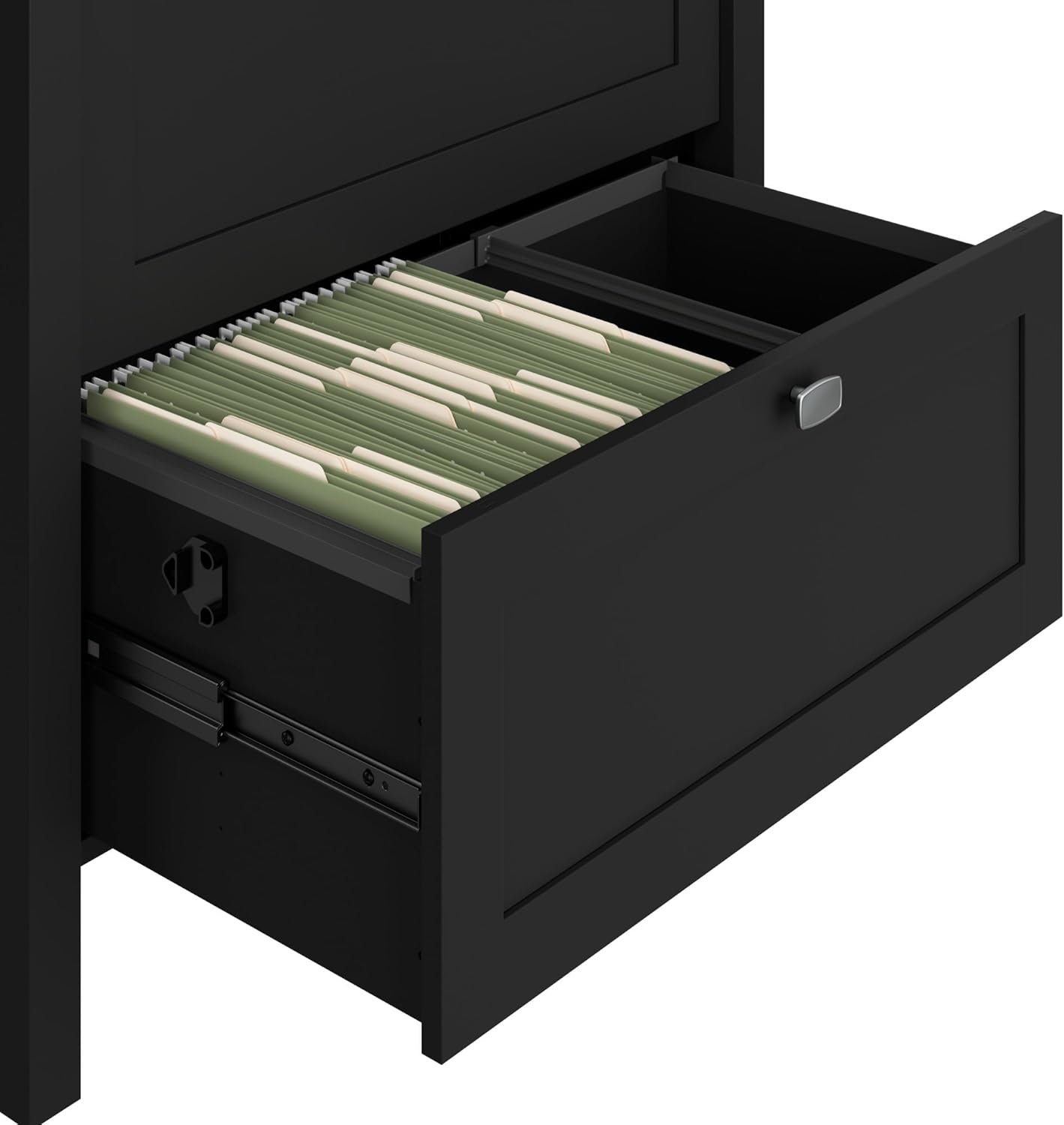 Bush Furniture Broadview 2 Drawer Lateral File Cabinet in Classic Black | Storage for Home Office Workspace