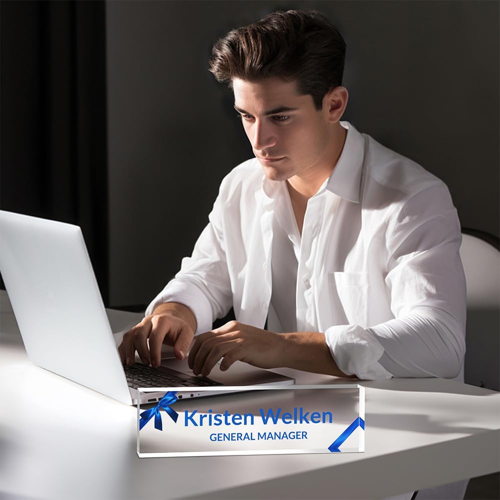 Welcome Back Decorations Office: Personalized Name Plates for Desk, Desk Plaque for Teacher Decor & Corporate Gifts