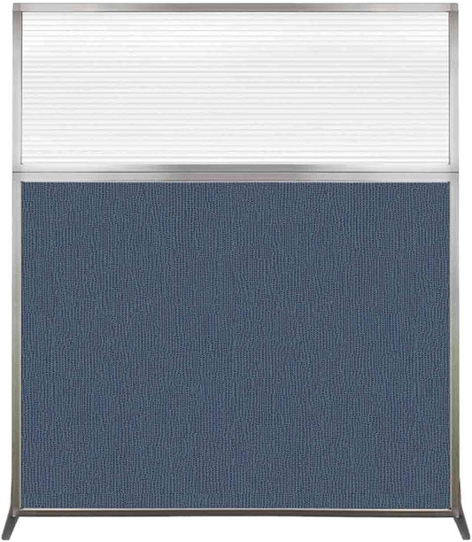 Versare Hush Screen Portable Room Divider | Workstation Wall Divider | Freestanding Privacy Hush Panels | Clear Fluted Windows | Fabric Office Divider Screen | Great for Room Separation