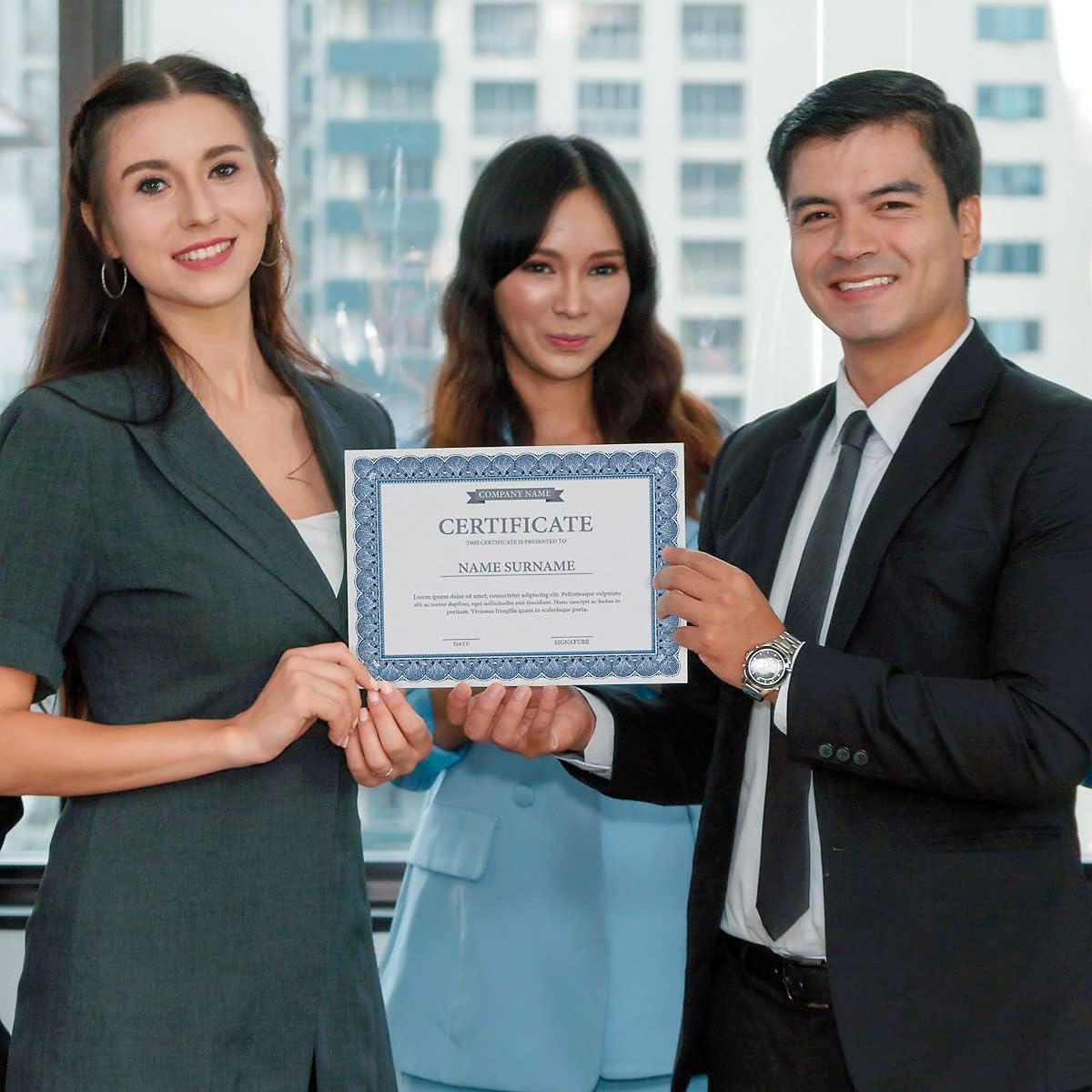 Elite Blue & Blue Parchment Certificate Papers - Pack of 10, Laser & Inkjet Printer Compatible, for Office, Business Awards, Graduation, School Diplomas, 8-1/2" x 11" on 60 lb. Text Stock